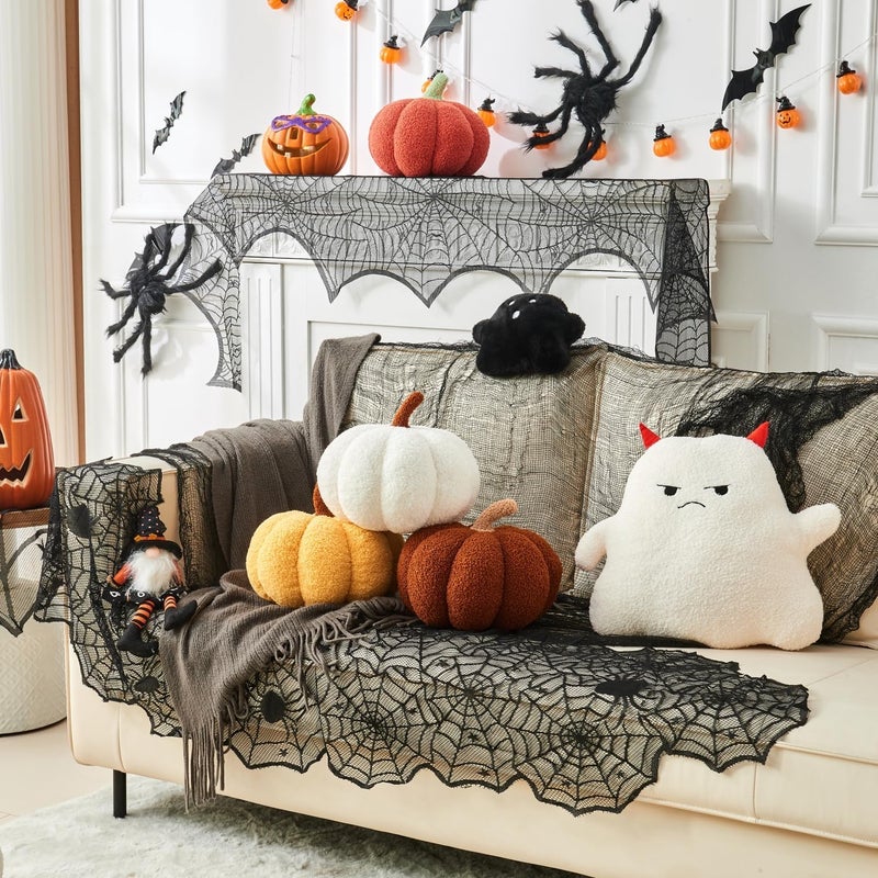 Vdoioe Pumpkin Pillow, 2 Pcs Thanksgiving Pumpkin Throw Pillow 11.8 x 6 Inch Fall Pillow Thanksgiving Cushion Pumpkin Shaped Throw for Halloween Pillow Bedroom Sofa Couch Fall Decor - Image 3
